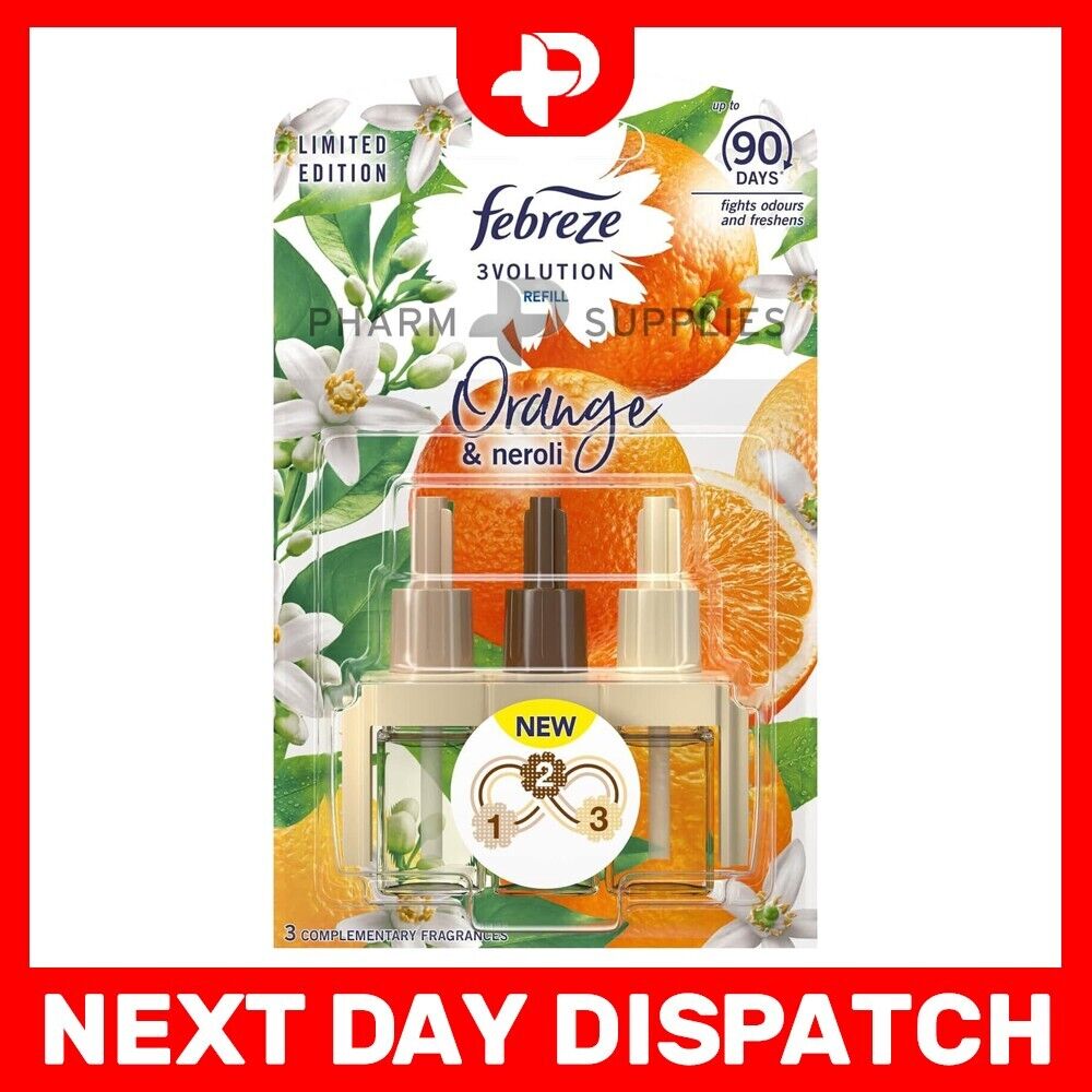 Febreze Plug In Refills 3volution Bathroom Air Freshener Orange & Nero –  Pharm Supplies