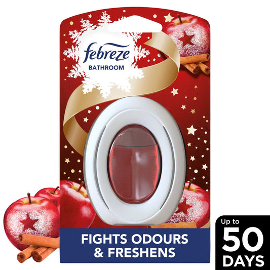 Febreze Bathroom Air Freshener - Festive Christmas Holidays Spiced Apple Scent 7.5ml - Odour Eliminator & Prevention Toilet Fragrance Gel