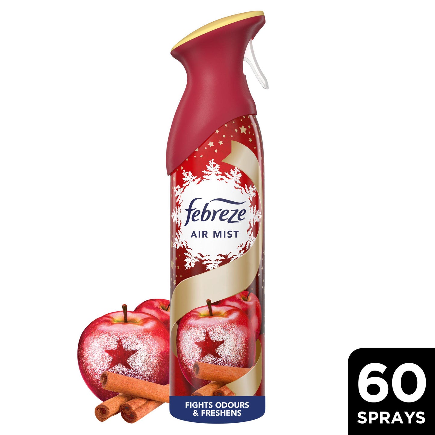 Febreze Air Mist Air Freshener Spray odour Eliminator Home & Office Fragrances - Festive Christmas Holidays Spiced Apple Scent - 185ml