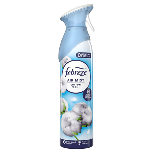 Febreze Air Mist Air Freshener Spray odour Eliminator Home & Office Fragrances - Cotton Fresh Scent - 185ml