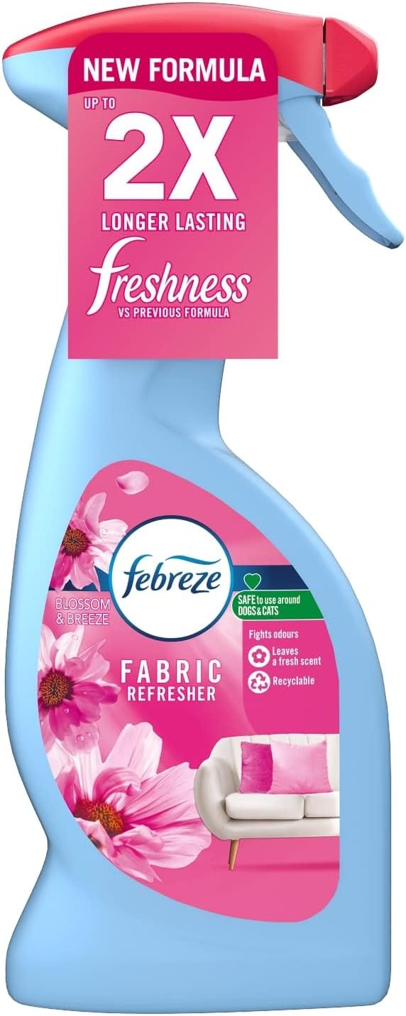 Febreze Fabric Refresher - Air Freshener Spray Curtains & Laundry Scent Boosters Blossom & Breeze 375ml