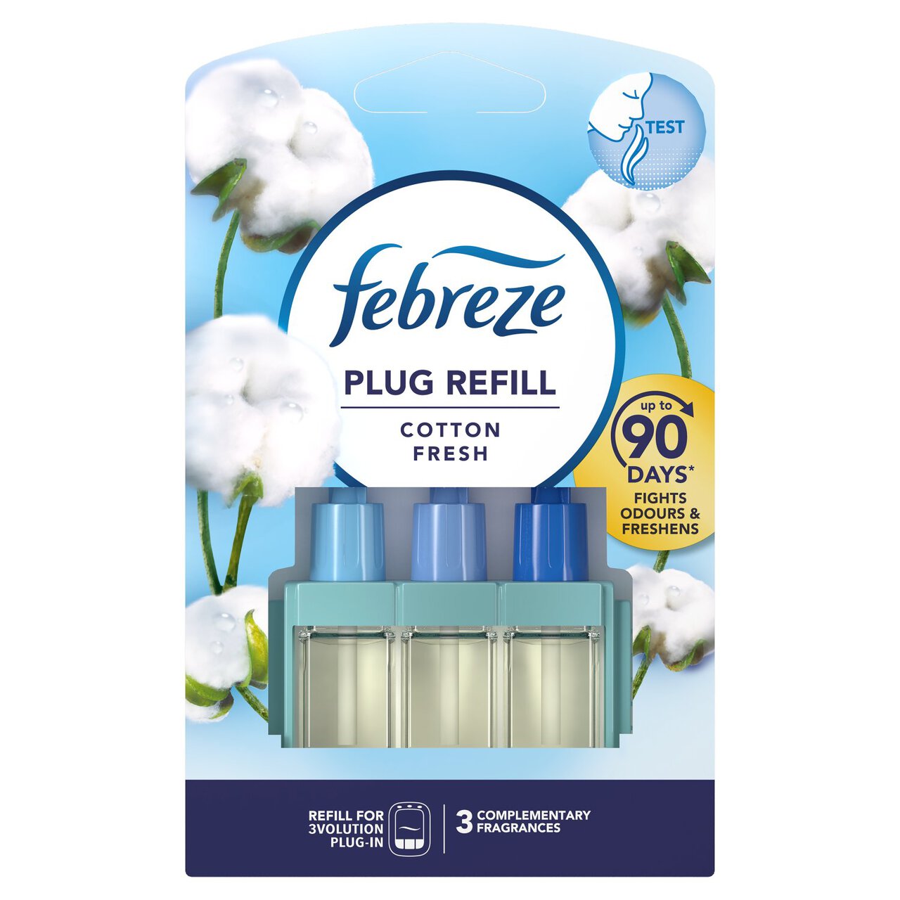 Febreze 3Volution Cotton Fresh Scent - Plug In Diffuser Air Freshener Refills - Home & Office Odour Eliminator Fragrances 20ml