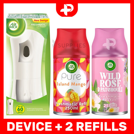 Airwick Freshmatic Autospray Air Freshener Machine + 2 Refills Mango Rose