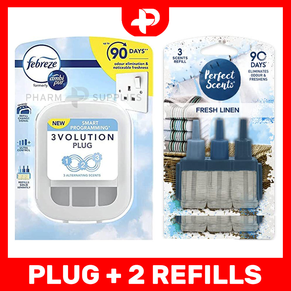 Febreze 3Volution Plug + Refills Perfect Scents Air Freshener Fresh Linen