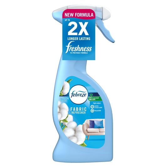 Febreze Fabric Refresher - Air Freshener Spray Curtains & Laundry Scent Boosters Cotton Fresh 375ml