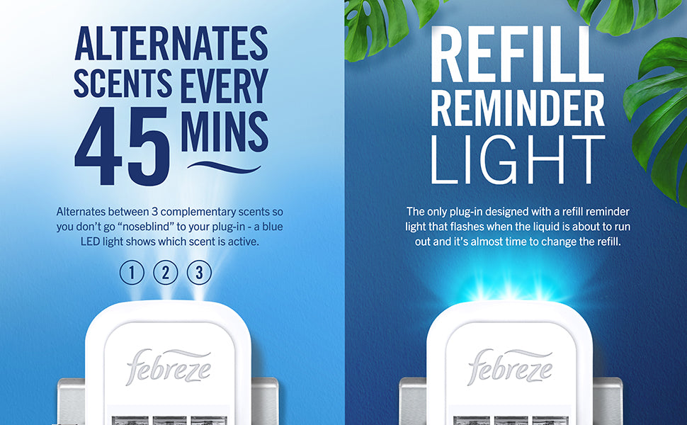 Febreze 3Volution Fights Pet Odours - Plug In Diffuser Air Freshener Refills - Home & Office Odour Eliminator Fragrances 20ml - Pack of 2