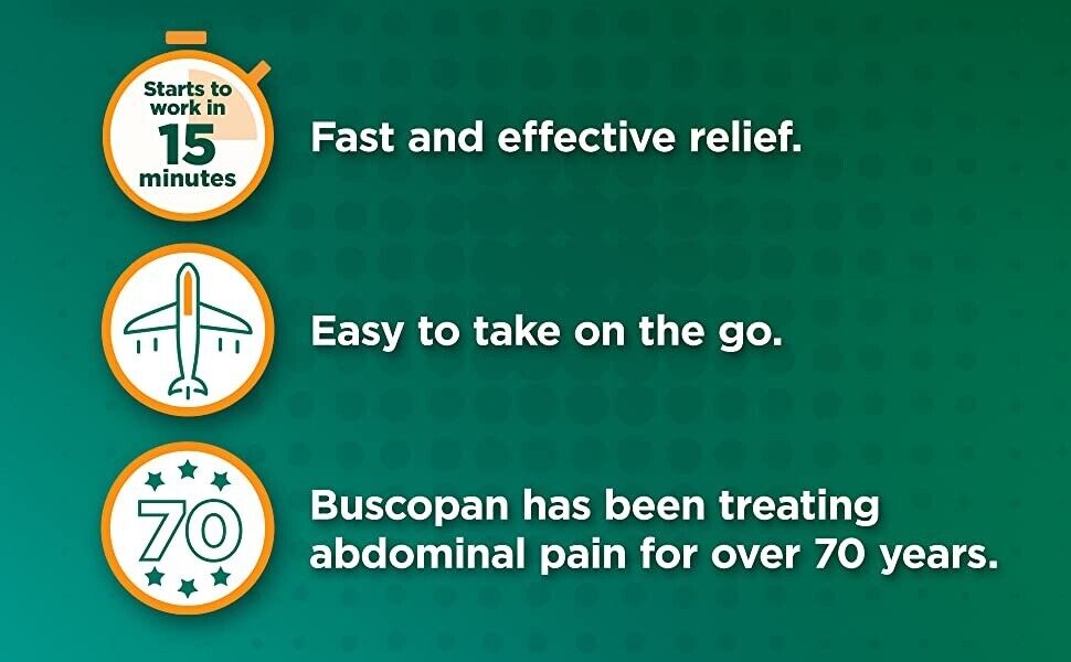 40 Tablets Buscopan IBS Relief Tablets Relief Abdominal Cramps Pain Discomfort