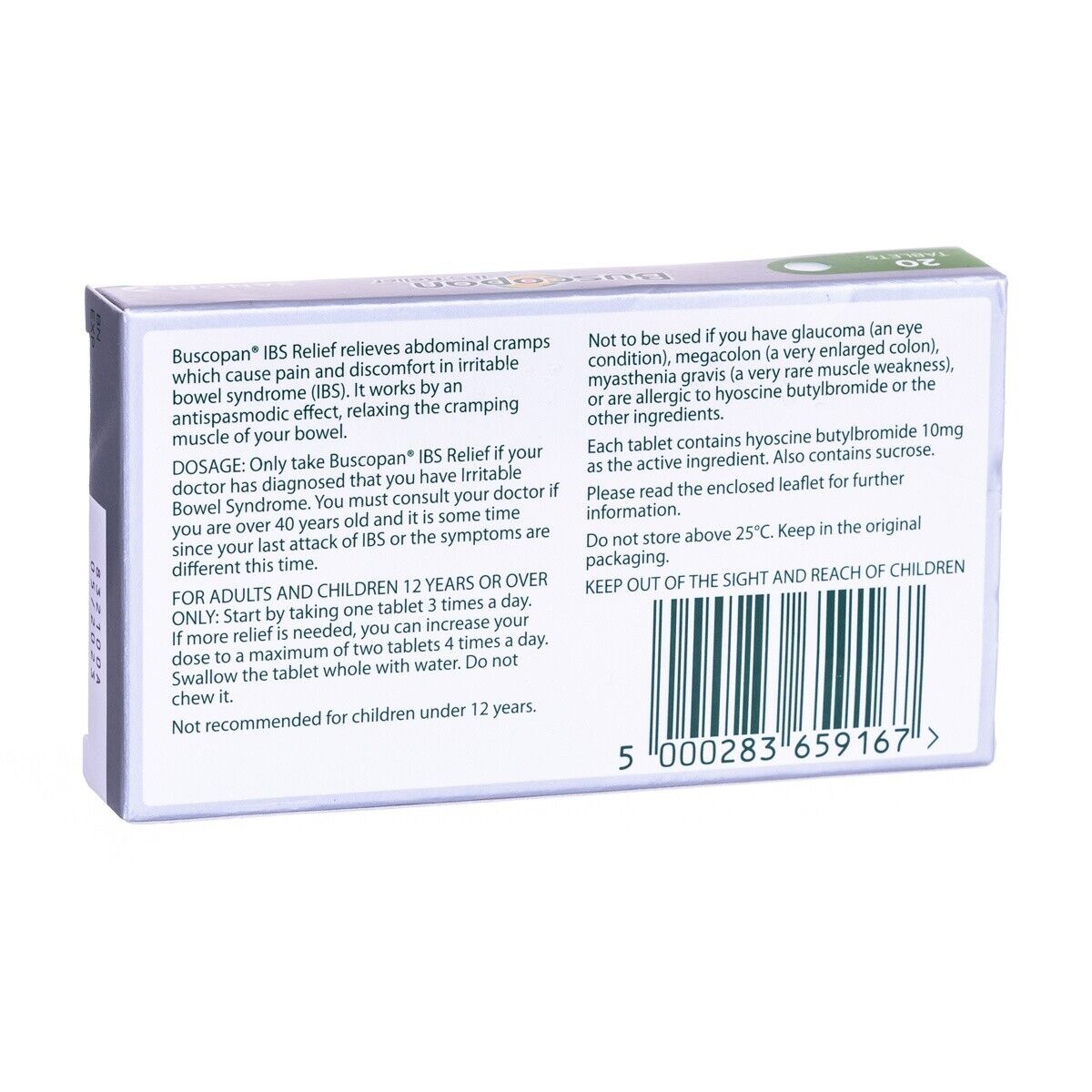 40 Tablets Buscopan IBS Relief Tablets Relief Abdominal Cramps Pain Discomfort