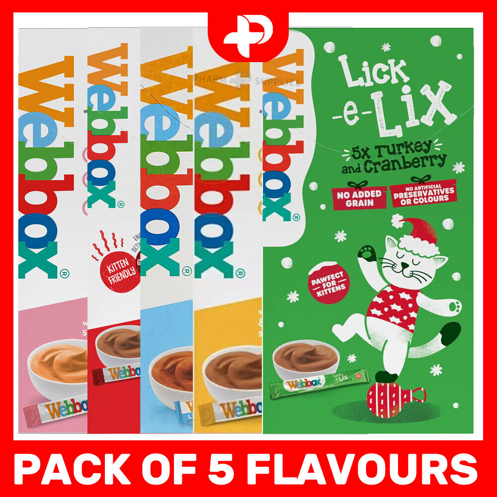 Webbox Lick-e-Lix Yoghurt Kitten Treat Cat Food Salmon Liver Turkey Beef Kitten