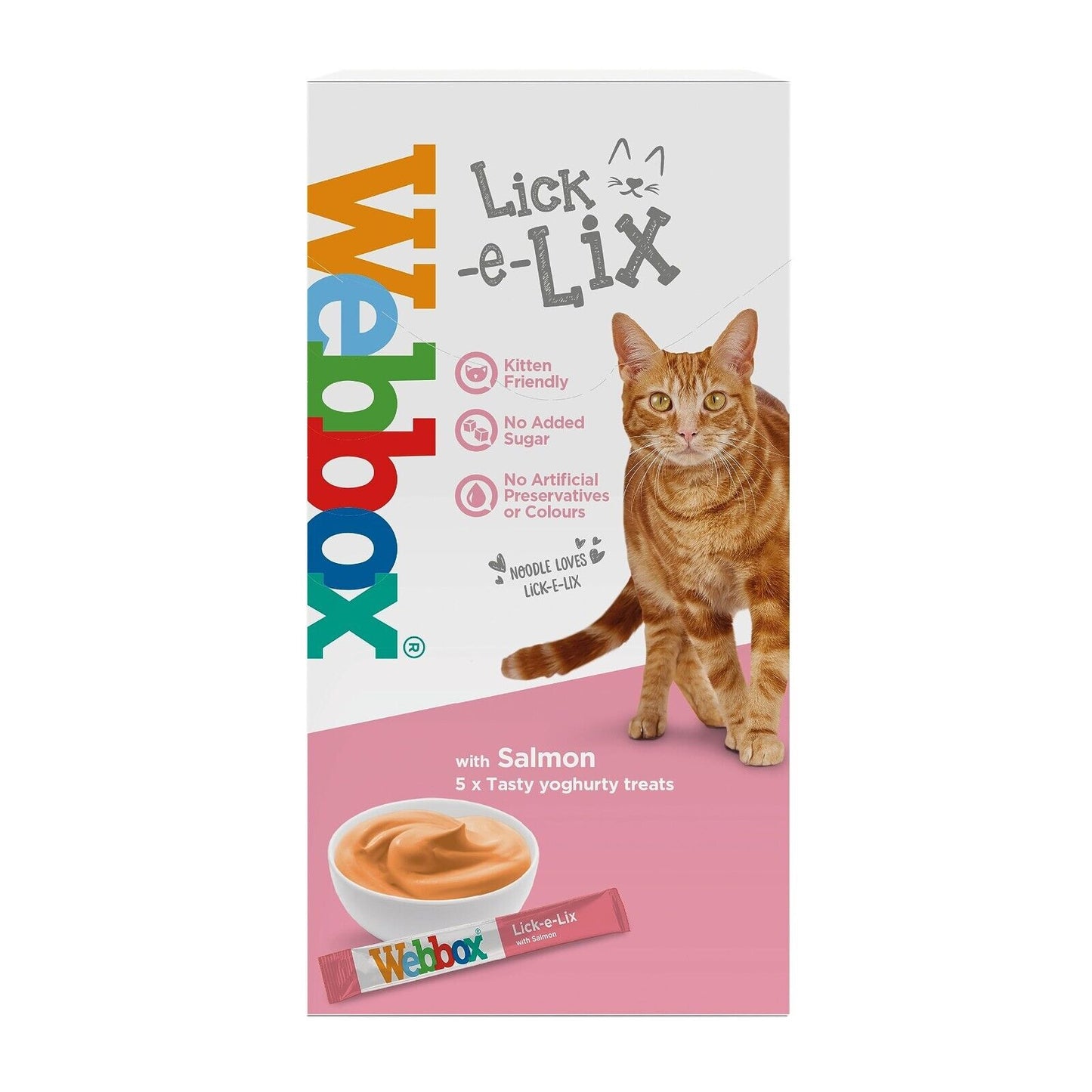 Webbox Lick-e-Lix Yoghurt Kitten Treat Cat Food Cheese & Taurine Beef Salmon-15g