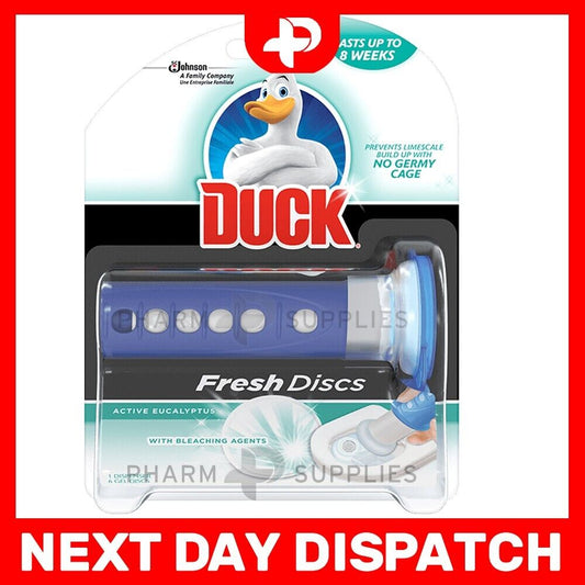 Duck Toilet Fresh Discs Gel Bleach Eucalyptus - 6 Discs - Freshener Starter Pack