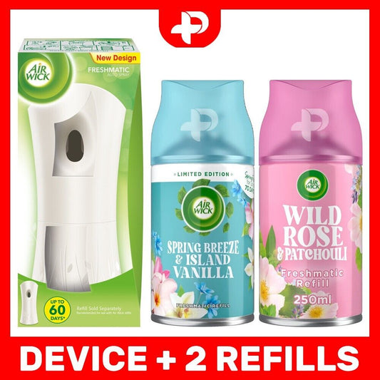 Airwick Freshmatic Autospray Air Freshener Machine + 2 Refills - Spring Breeze