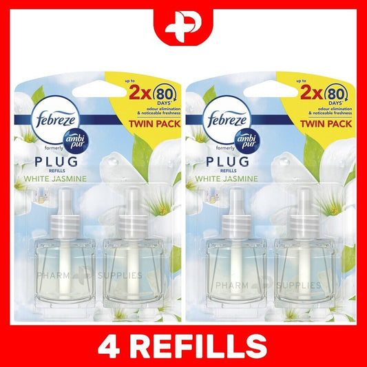 4 x Febreze Ambi Pur Plug In Refills - White Jasmine Air Freshener