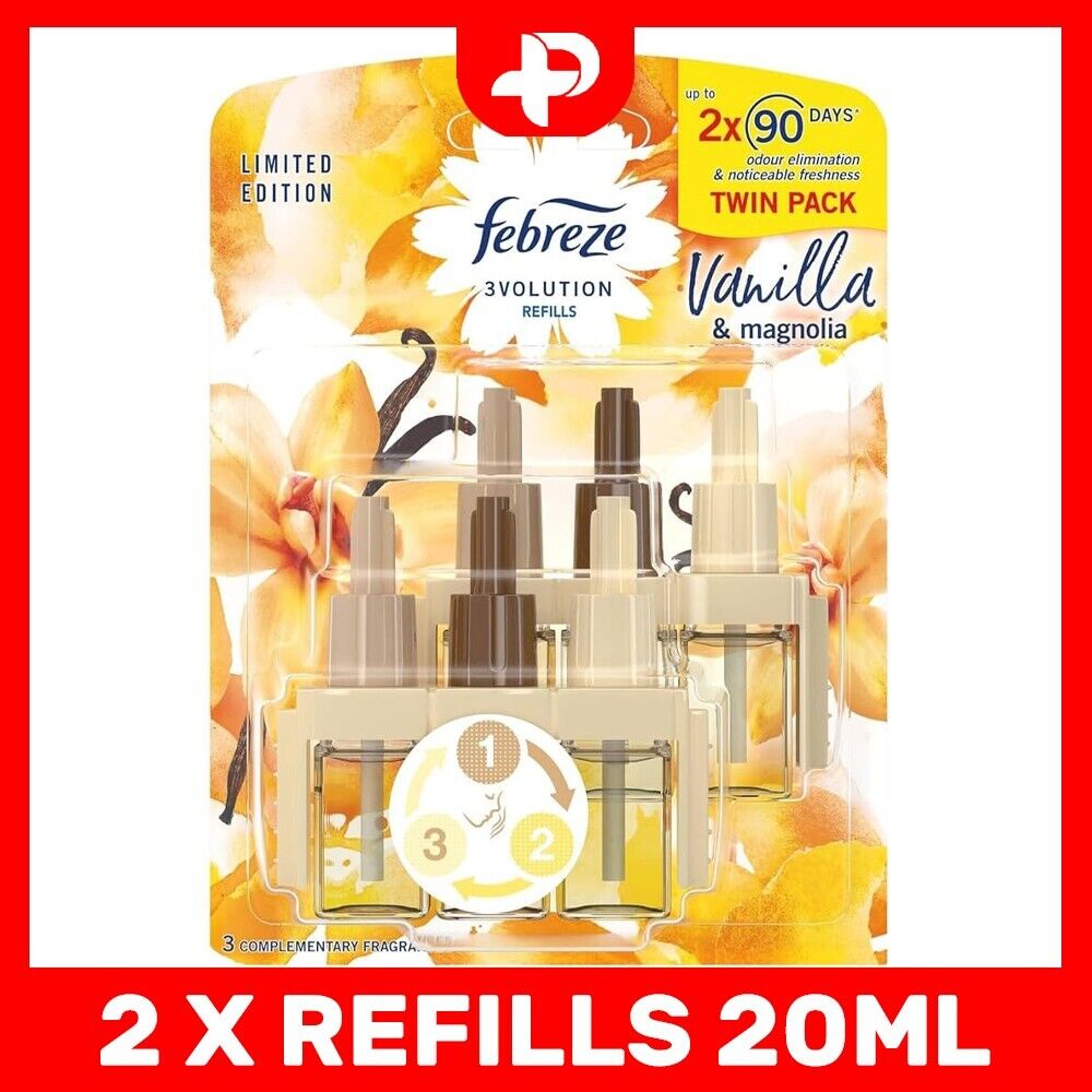 Febreze Plug In Refills 3volution Air Freshener Vanilla & Magnolia 20ml x 2