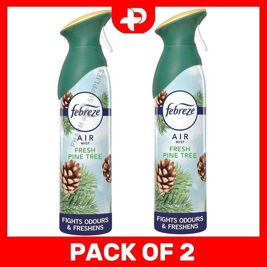 2 x Febreze Fresh Pine Tree Air Mist Spray Odours Air Freshener Christmas 300ml